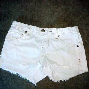 White jean shorts